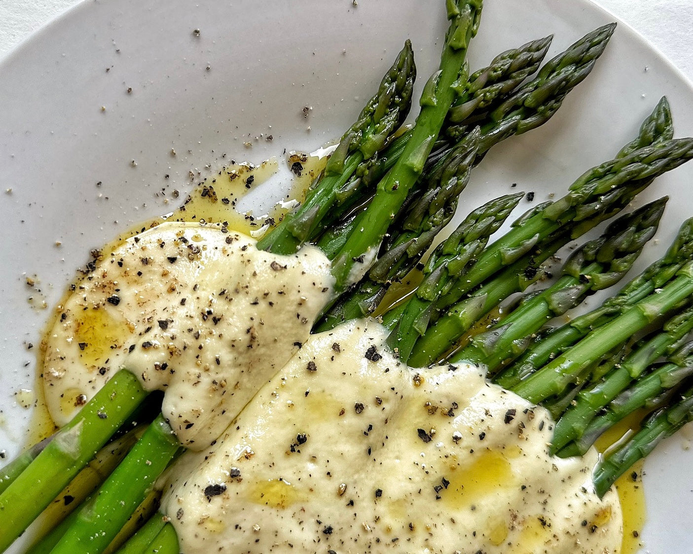 Asparagus with Miso Almond Butter – Honest Toil Olive Oil