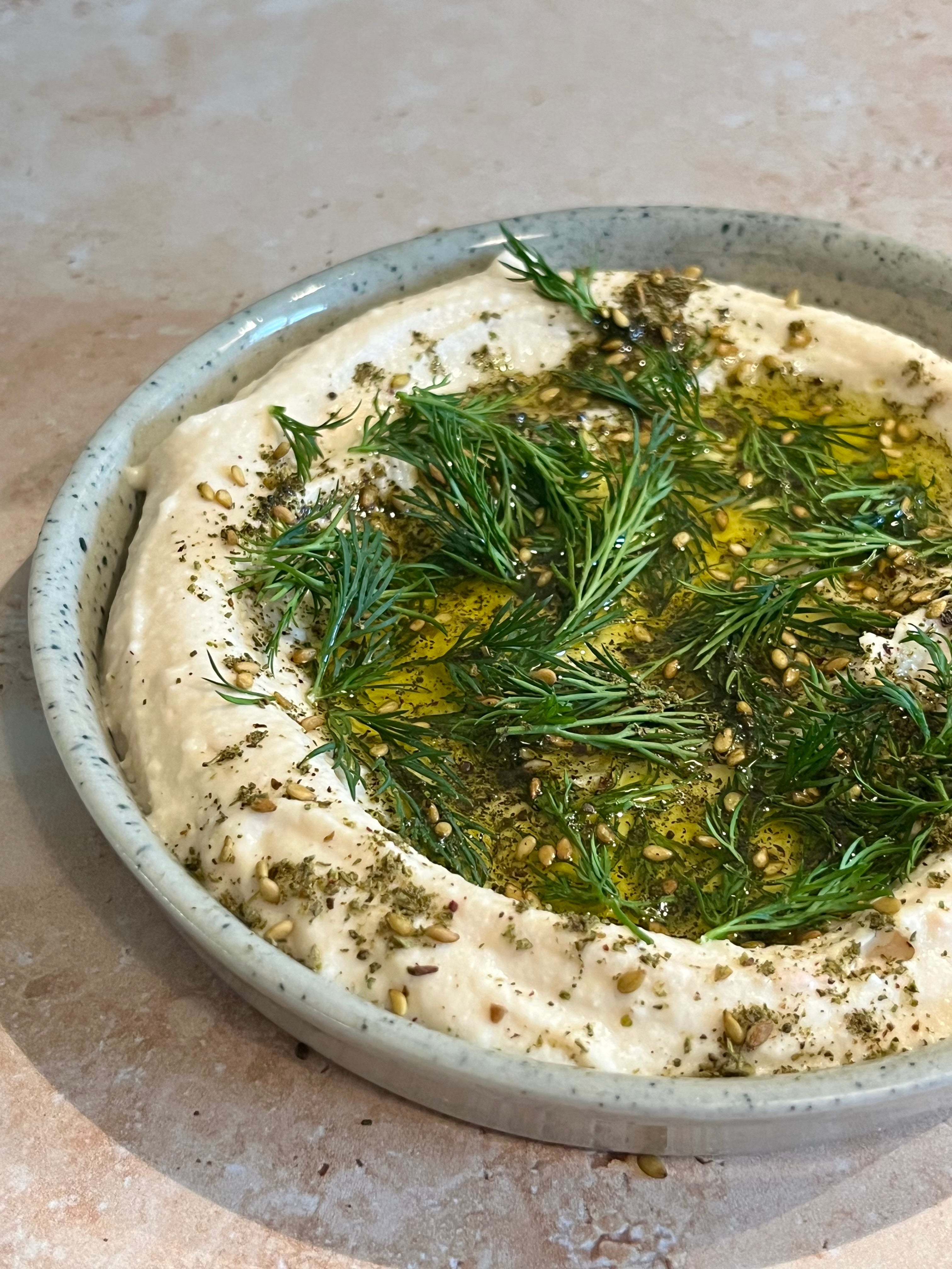 Butterbean hummus with confit garlic – Honest Toil Olive Oil